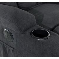 Relaxačné polohovacie kreslo, antracitová látka - POUŽÍVANÉ, ZNÁMKY OPOTREBOVANIA