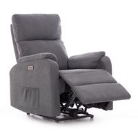 Relaxačné polohovacie kreslo COMFORT s funkciou masáže a výhrevu, antracitová látka