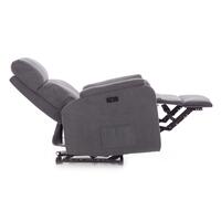 Relaxačné polohovacie kreslo COMFORT s funkciou masáže a výhrevu, antracitová látka