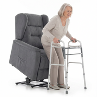 Masážne polohovacie kreslo s vyklápaním COMFORT+, antracitová látka