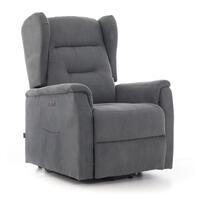 Relaxačné polohovacie kreslo COMFORT Ušiak s funkciou masáže a výhrevu, antracitová látka