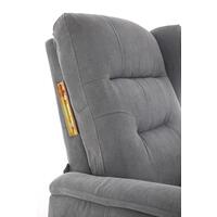 Relaxačné polohovacie kreslo COMFORT Ušiak s funkciou masáže a výhrevu, antracitová látka