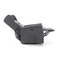 Relaxačné polohovacie kreslo COMFORT Ušiak s funkciou masáže a výhrevu, antracitová látka