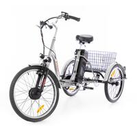 Trojkolesový elektrický bicykel Tornádo ZTECH, strieborný