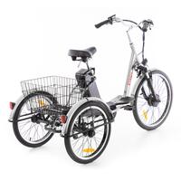 Trojkolesový elektrický bicykel Tornádo ZTECH, strieborný