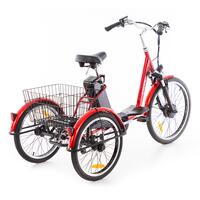 Trojkolesový elektrický bicykel Tornádo ZTECH, červený