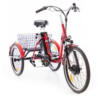 Trojkolesový elektrický bicykel Tornádo ZTECH, červený