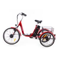 Trojkolesový elektrický bicykel Tornádo ZTECH, červený