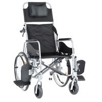 Polohovateľný invalidný vozík - VÝSTAVNÝ KUS, MIERNE ZNEČISTENÉ STÚPAČKY+OPIERKA