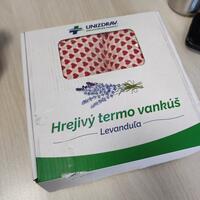 Hrejivý termo vankúš UNIZDRAV Levanduľa Srdcia - POŠKODENÝ POŤAH