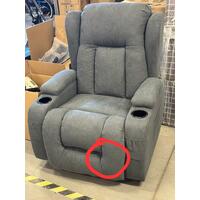 Relaxačné polohovacie kreslo, antracitová látka - VÝSTAVNÝ KUS, BEZ MASÁŽE NÔH