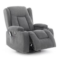 Relaxačné polohovacie kreslo, antracitová látka - VÝSTAVNÝ KUS, BEZ FUNKCIÍ MASÁŽE A VYHRIEVANIA