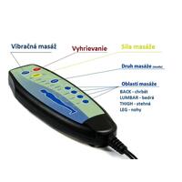 Masážne polohovacie kreslo s vyklápaním COMFORT+, antracitová látka - BEZ PÔVODNÉHO OBALU