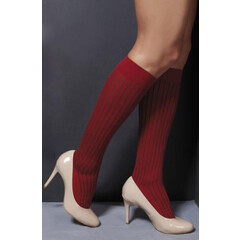 Cestovné lýtkové pančuchy - červené - RELAX Travel