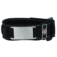 Náramok na suchý zips - S prázdnou známkou čierny