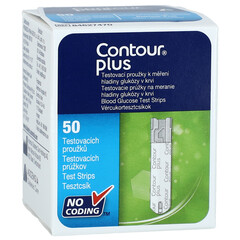 Testovacie prúžky  Contour Plus, 50 ks