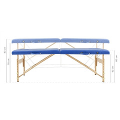 Drevené masážne lehátko, modré