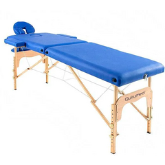 Drevené masážne lehátko, modré