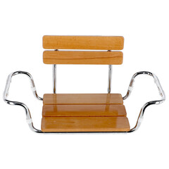 Závesné sedadlo do vane s operadlom, drevené