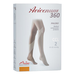 Avicenum 360 DEN – stehenné pančuchy s lemom, telové