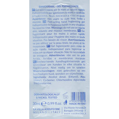 Vreckový antibakteriálny gél do kabelky Sanidermal, 30 ml