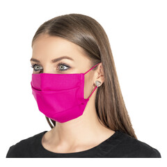 Rúško na tvár plátenné na gumičku, ružové 1 ks