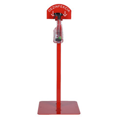 Stojan červený na dezinfekciu rúk s dezinfekčným prostriedkom DEZIMAX, 500 ml