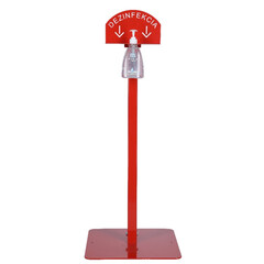 Stojan červený na dezinfekciu rúk s dezinfekčným gélom Me Too, 500 ml