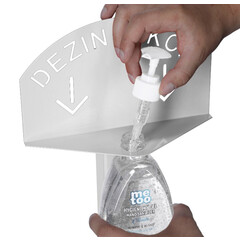 Stojan biely na dezinfekciu rúk s dezinfekčným gélom Me Too, 500 ml