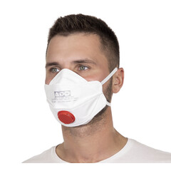 Respirátor FFP3 s výdychovým ventilom, červený
