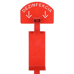 Stojan červený na dezinfekciu rúk, bez dezinfekcie, 110 cm