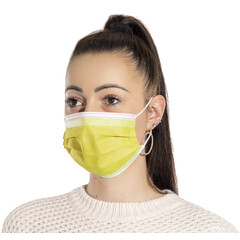 Rúška na tvár s gumičkou – chirurgické žlté, 50 ks