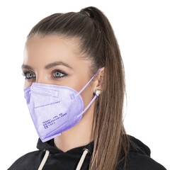 Respirátor FFP2 bez výdychového ventilu, fialový