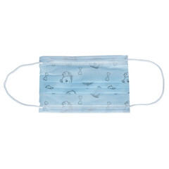 Detské rúška na tvár s gumičkou, 50 ks - vzorované modré