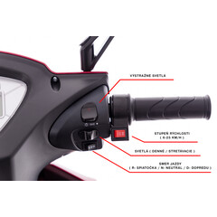 Elektrický trojkolesový skúter CHAMPION pre seniorov a imobilných – výkonný 1000 W motor, červený