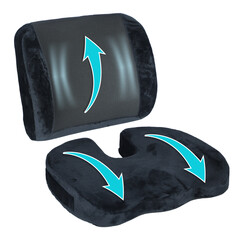 Ortopedický vankúš na sedenie + ortopedická opierka chrbta – kompletný set