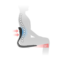 Ergonomická opierka na správne držanie tela Curble Chair Comfy, čierna
