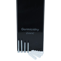 Germicídny žiarič UNIZDRAV uzavretý nástenný – čierne vyhotovenie