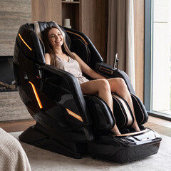 Masážne elektrické kreslo LUX 4D MASSAGER, čiernozlaté