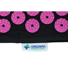 Akupresúrna podložka s vankúšom UNIZDRAV, čierno-ružová