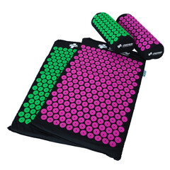 Akupresúrna podložka s vankúšom UNIZDRAV, čierno-ružová