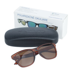 Polarizačné okuliare UNIZDRAV hnedé + pevné puzdro, vrecúško a testovacia sada