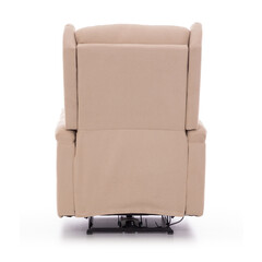 Relaxačné polohovacie kreslo COMFORT Ušiak - béžová látka - BEZ PÔVODNÉHO OBALU, VÝSTAVNÝ KUS, ZNÁMKY POUŽÍVANIA
