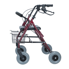 Štvorkolka odľahčená UNIZDRAV, strieborná - BEZ PÔVODNÉHO OBALU, MIERNE ZNÁMKY NA KOLESÁCH PO POUŽÍVANÍ