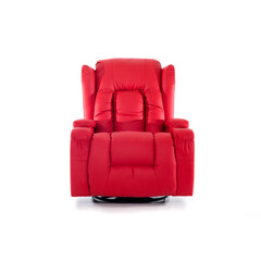 Relaxačné polohovacie kreslo, červená eko koža - DOPREDAJ PREVEDENIA