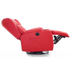 Relaxačné polohovacie kreslo, červená eko koža - DOPREDAJ PREVEDENIA