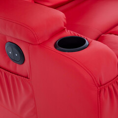 Relaxačné polohovacie kreslo, červená eko koža - DOPREDAJ PREVEDENIA