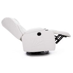 Relaxačné polohovacie kreslo, biela eko koža - DOPREDAJ PREVEDENIA