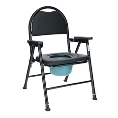 Toaletná stolička skladacia UNIZDRAV - JEMNE PUKNUTÁ RÚČKA