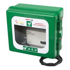 Exteriérová skrinka na AED defibrilátor s alarmom a vyhrievaním